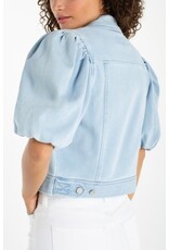 Liverpool Los Angeles Liverpool Puff Sleeve Cropped Trucker Jacket