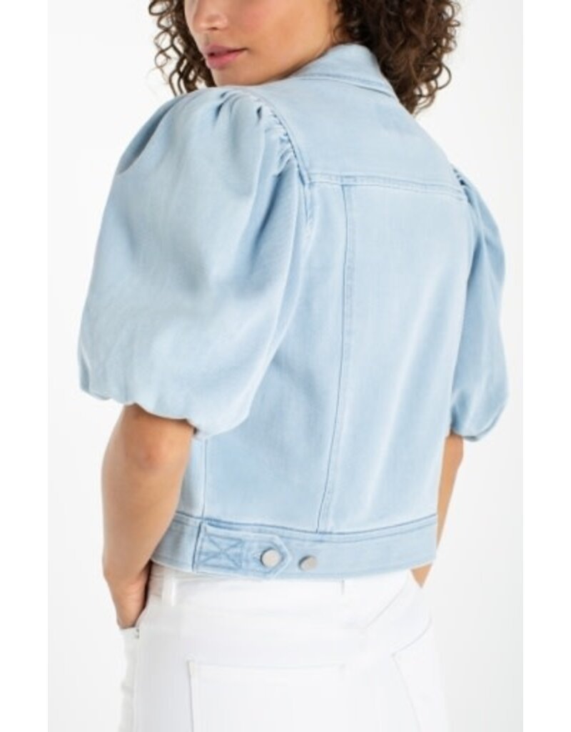 Liverpool Los Angeles Liverpool Puff Sleeve Cropped Trucker Jacket