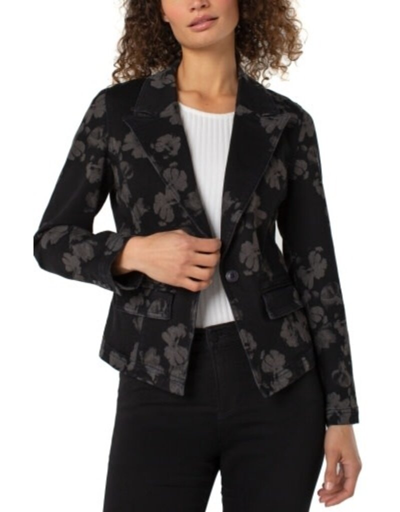 Liverpool Los Angeles Liverpool Notch Collar One Button Blazer