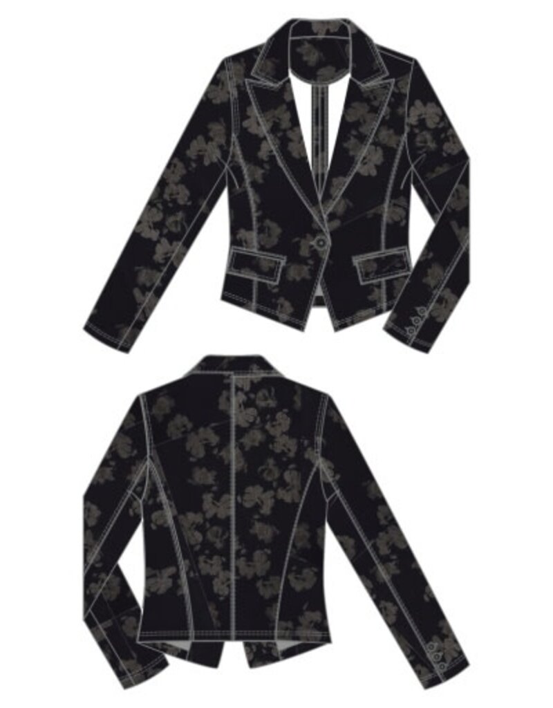 Liverpool Los Angeles Liverpool Notch Collar One Button Blazer