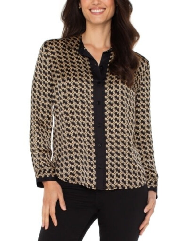 Liverpool Los Angeles Liverpool Long Sleeve Button Front Woven Shirt