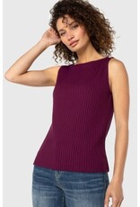 Liverpool Los Angeles Liverpool Sleeveless High Boatneck Knit Top Wine Berry