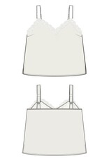 Liverpool Los Angeles Liverpool Woven Tank with Lace Trim