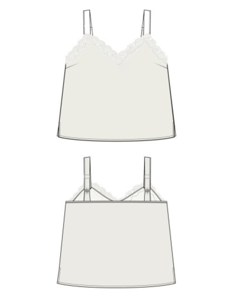 Liverpool Los Angeles Liverpool Woven Tank with Lace Trim