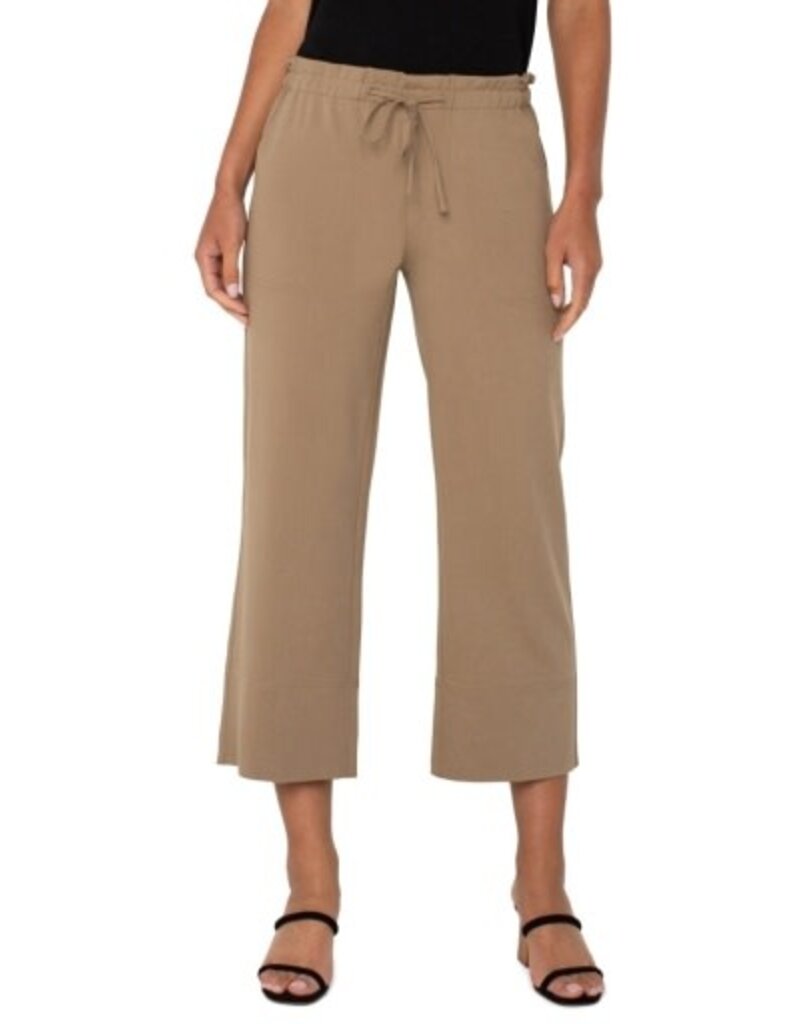 Liverpool Los Angeles Liverpool Pull On Tie Waist Wide Leg Ankle Pants 26" inseam