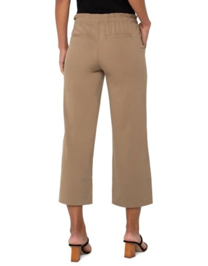 Liverpool Los Angeles Liverpool Pull On Tie Waist Wide Leg Ankle Pants 26" inseam