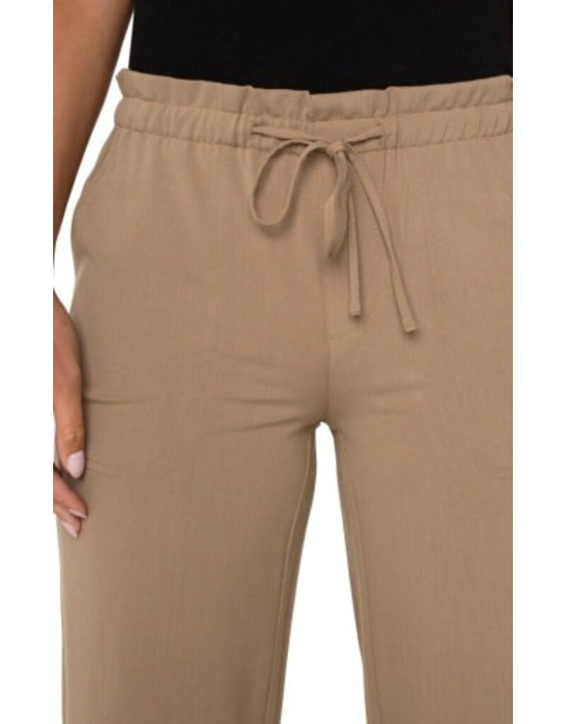 Liverpool Los Angeles Liverpool Pull On Tie Waist Wide Leg Ankle Pants 26" inseam