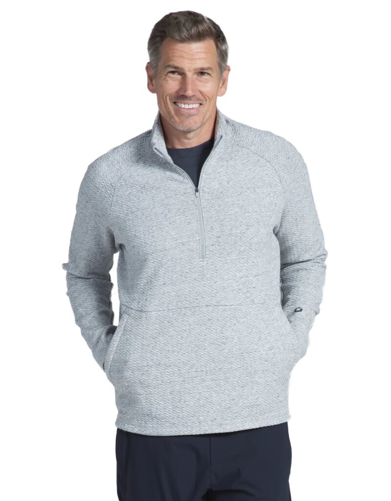 IBKul IBKul 1/4 Zipper Long Sleeve Popcorn Pullover Oxford