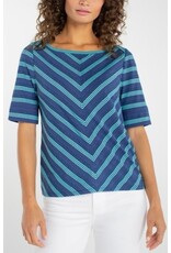 Liverpool Los Angeles Liverpool Half Sleeve Foldover Boat Neck Knit Top