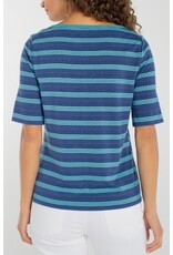 Liverpool Los Angeles Liverpool Half Sleeve Foldover Boat Neck Knit Top