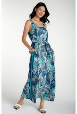 Liverpool Los Angeles Liverpool Sleeveless Woven Maxi Dress with Self Belt