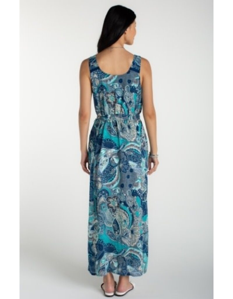 Liverpool Los Angeles Liverpool Sleeveless Woven Maxi Dress with Self Belt