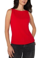 Liverpool Los Angeles Liverpool Sleeveless High Boatneck Knit Top Tango Red