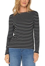 Liverpool Los Angeles Liverpool Long Sleeve Boatneck Knit Top