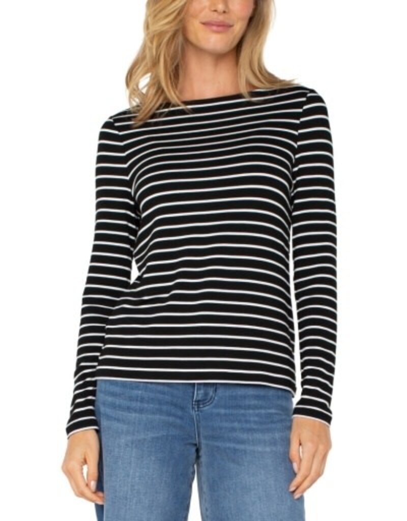 Liverpool Los Angeles Liverpool Long Sleeve Boatneck Knit Top