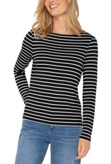 Liverpool Los Angeles Liverpool Long Sleeve Boatneck Knit Top