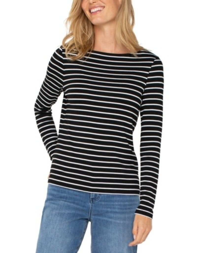 Liverpool Los Angeles Liverpool Long Sleeve Boatneck Knit Top