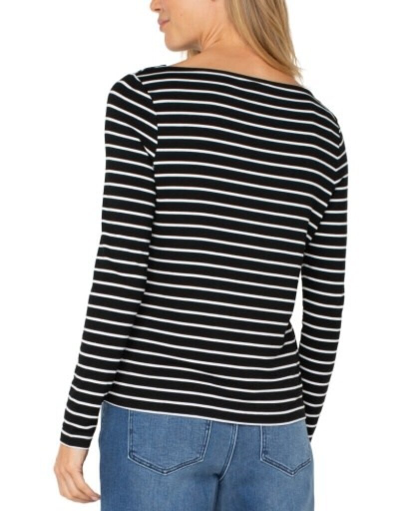 Liverpool Los Angeles Liverpool Long Sleeve Boatneck Knit Top