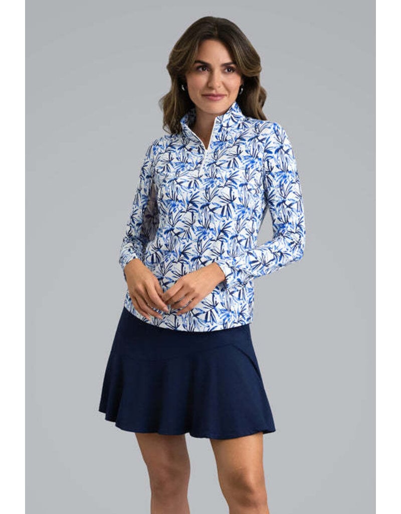 IBKul IBKul Norma Long Sleeve Zip Mock Peri