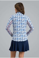 IBKul IBKul Norma Long Sleeve Zip Mock Peri