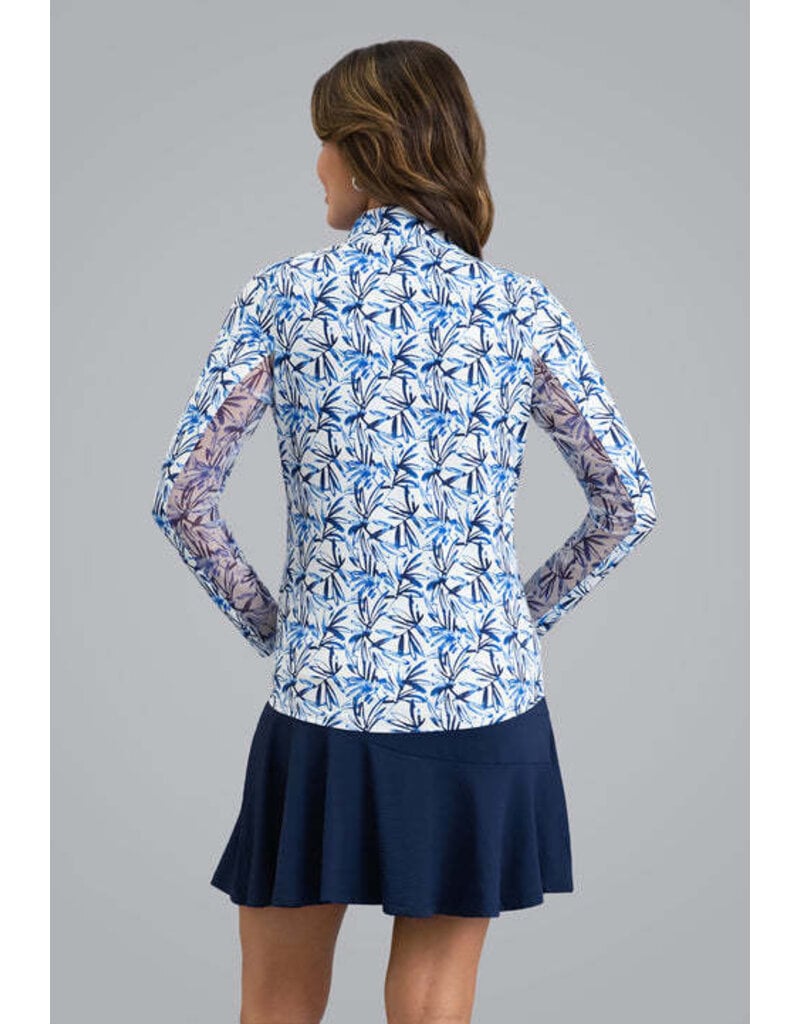 IBKul IBKul Norma Long Sleeve Zip Mock Peri