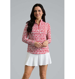 IBKul IBKul Hugs & Kisses Long Sleeve Mock Red