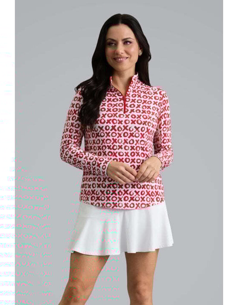 IBKul IBKul Hugs & Kisses Long Sleeve Mock Red