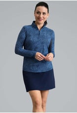 IBKul IBKul Stephanie Long Sleeve Zip Mock Navy/Peri