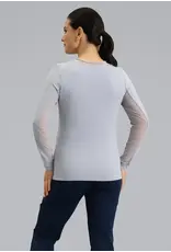 IBKul IBKul Solid Long Sleeve Crew w/ Mesh Platinum