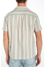 Liverpool Los Angeles Liverpool Button Up Camp Shirt Short Sleeve Sage Clay Stripe