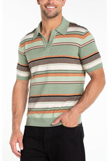 Liverpool Los Angeles Liverpool Men's Short Sleeve Johnny Collar Knit Sweater Sage Multi