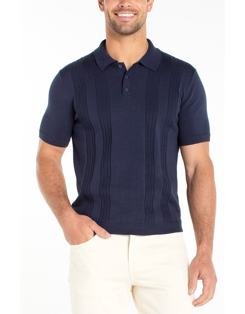 Liverpool Los Angeles Liverpool Sweater Knit Polo Navy