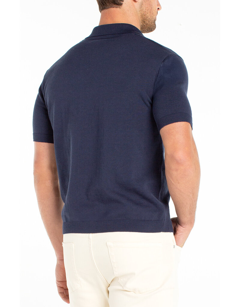 Liverpool Los Angeles Liverpool Sweater Knit Polo Navy