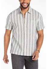 Liverpool Los Angeles Liverpool Men's Short Sleeve Button Up Shirt Off White Navy