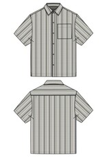 Liverpool Los Angeles Liverpool Men's Short Sleeve Button Up Shirt Off White Navy