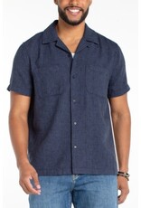 Liverpool Los Angeles Liverpool Men's Short Sleeve Button Up Camp Shirt Navy