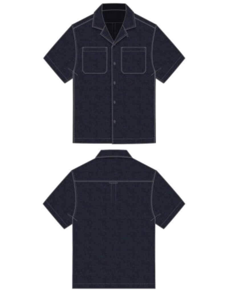 Liverpool Los Angeles Liverpool Men's Short Sleeve Button Up Camp Shirt Navy