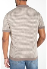 Liverpool Los Angeles Liverpool Men's Short Sleeve Johnny Collar Knit Sweater Taupe Parchment