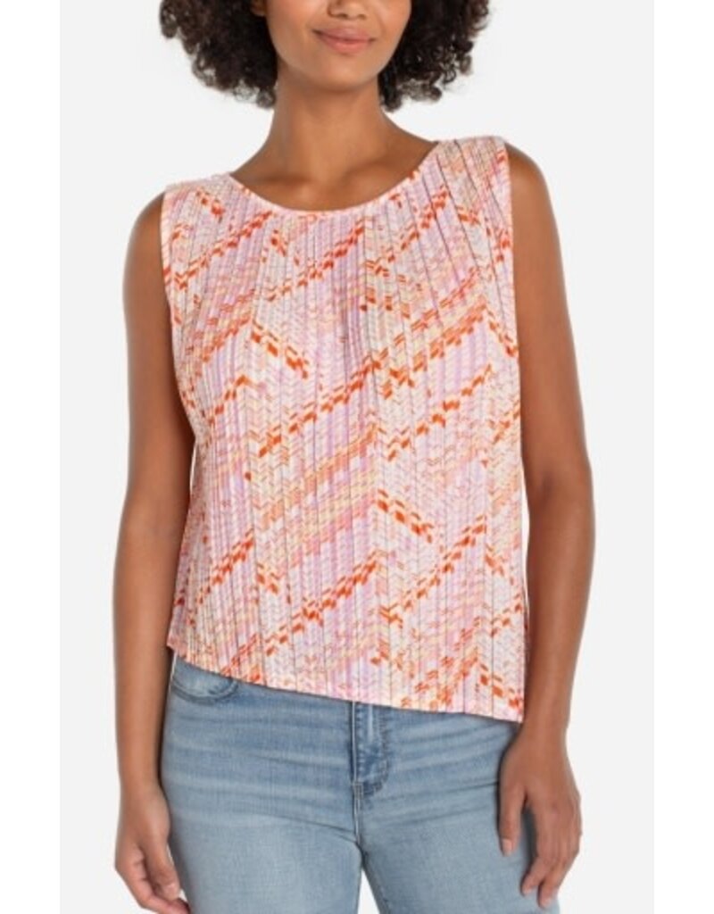 Liverpool Los Angeles Liverpool Sleeveless Crew Neck with Asym Hem Knit Top