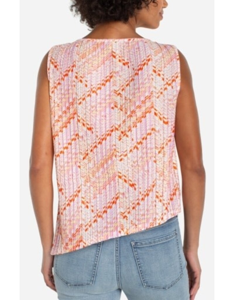 Liverpool Los Angeles Liverpool Sleeveless Crew Neck with Asym Hem Knit Top