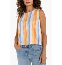 Liverpool Los Angeles Liverpool Sleeveless Shell Top w/Button Back