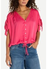 Liverpool Los Angeles Liverpool Dolman V-neck Woven Top with Ties