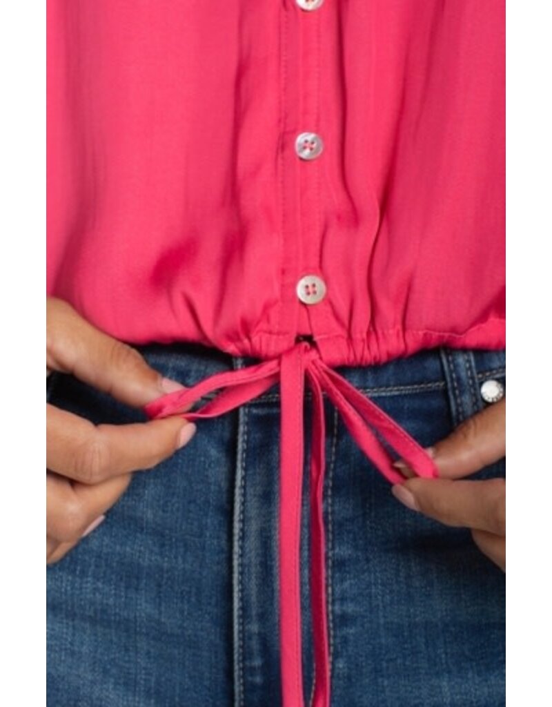 Liverpool Los Angeles Liverpool Dolman V-neck Woven Top with Ties