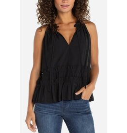 Liverpool Los Angeles Liverpool Sleeveless Woven Top with  Ruffles
