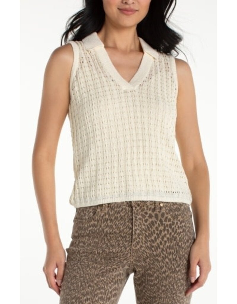 Liverpool Los Angeles Liverpool Sleeveless Johnny Collar Sweater