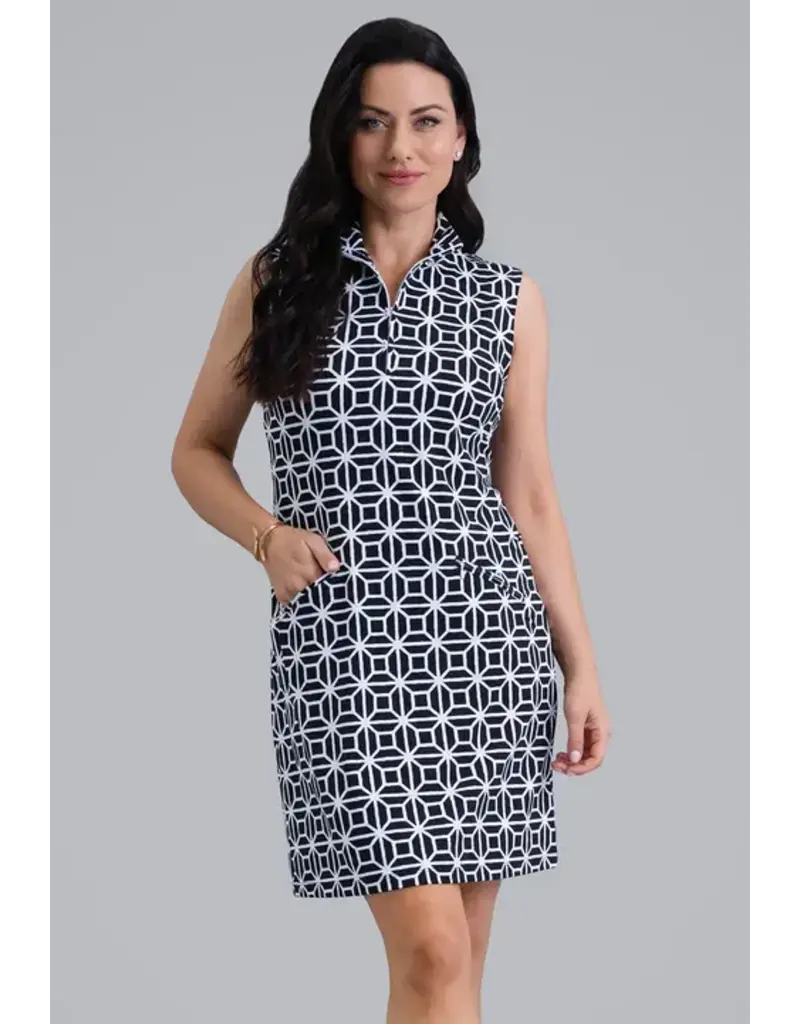 IBKul IBKul Carolyn Sleeveless Mock Dress Black