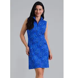 IBKul IBKul Yun Blue Sleeveless Mock Dress