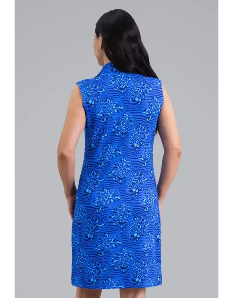 IBKul IBKul Yun Blue Sleeveless Mock Dress