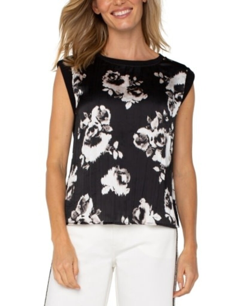 Liverpool Los Angeles Liverpool Sleeveless Woven to Knit Top