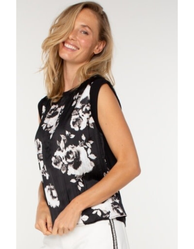 Liverpool Los Angeles Liverpool Sleeveless Woven to Knit Top